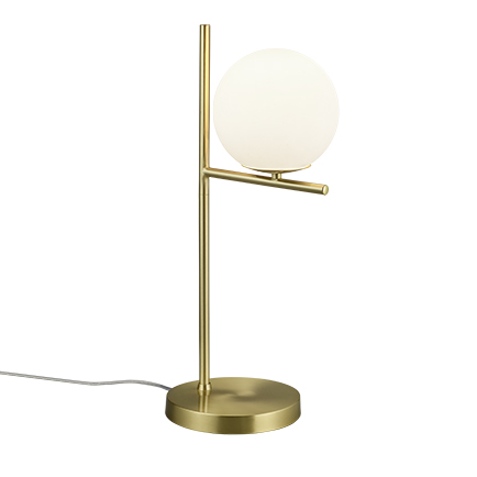 Art deco stolní lampa zlatá s opálovým sklem - Flore