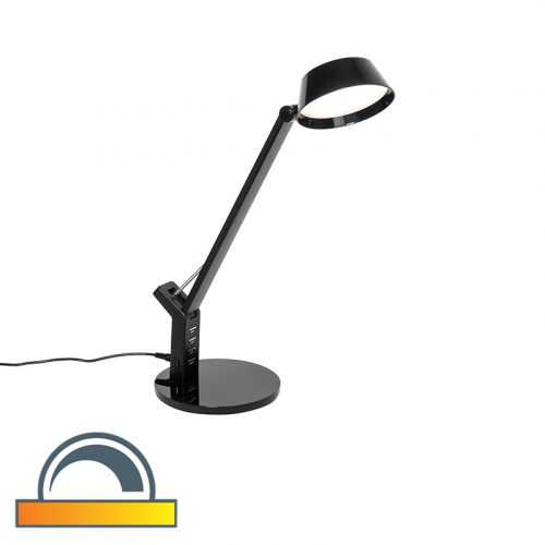 Design tafellamp zwart incl. LED met USB 3000 - 6000K - Edward