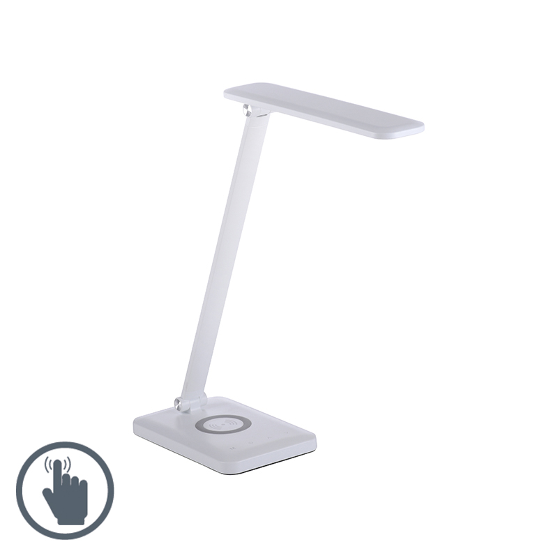 Designová stolní lampa bílá včetně LED s dotykovým stmívačem - Tina