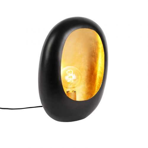Designová stolní lampa černá se zlatým vnitřkem 46 cm - Cova