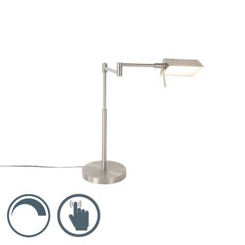 Designová stolní lampa z oceli včetně LED s dotykovým stmívačem - Notia