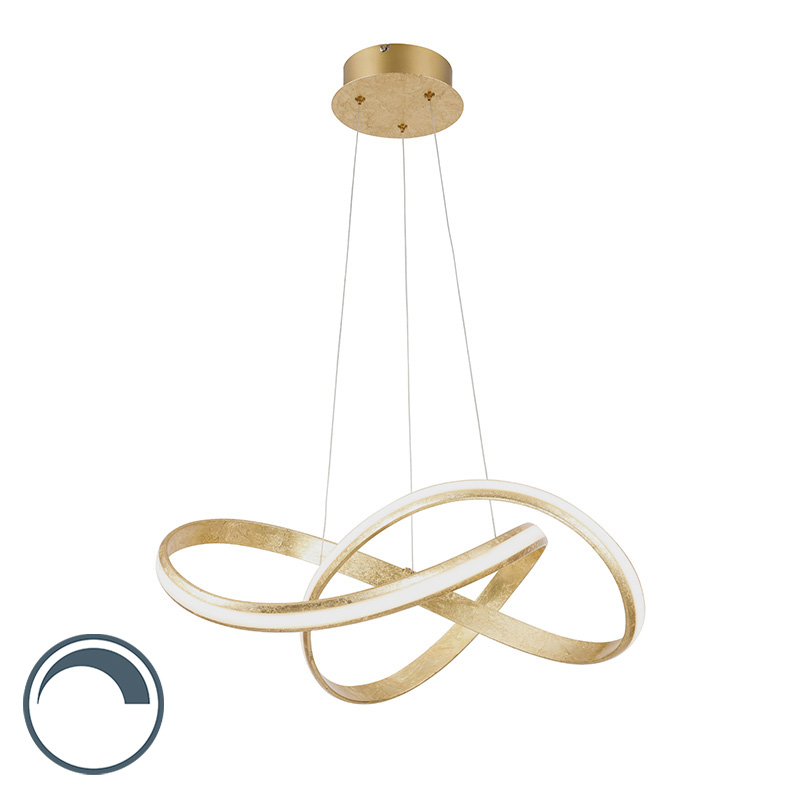 Designová závěsná lampa zlatá vč. LED 60 cm - Belinda