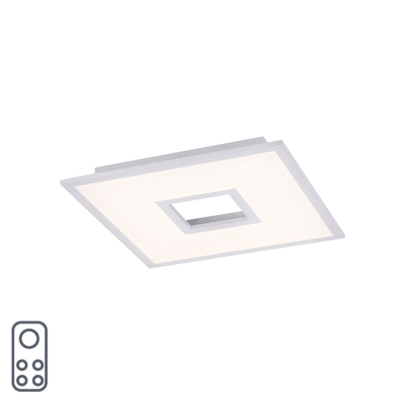 Designové stropní svítidlo bílé 45 cm včetně LED a stmívače RGB - dlaždice