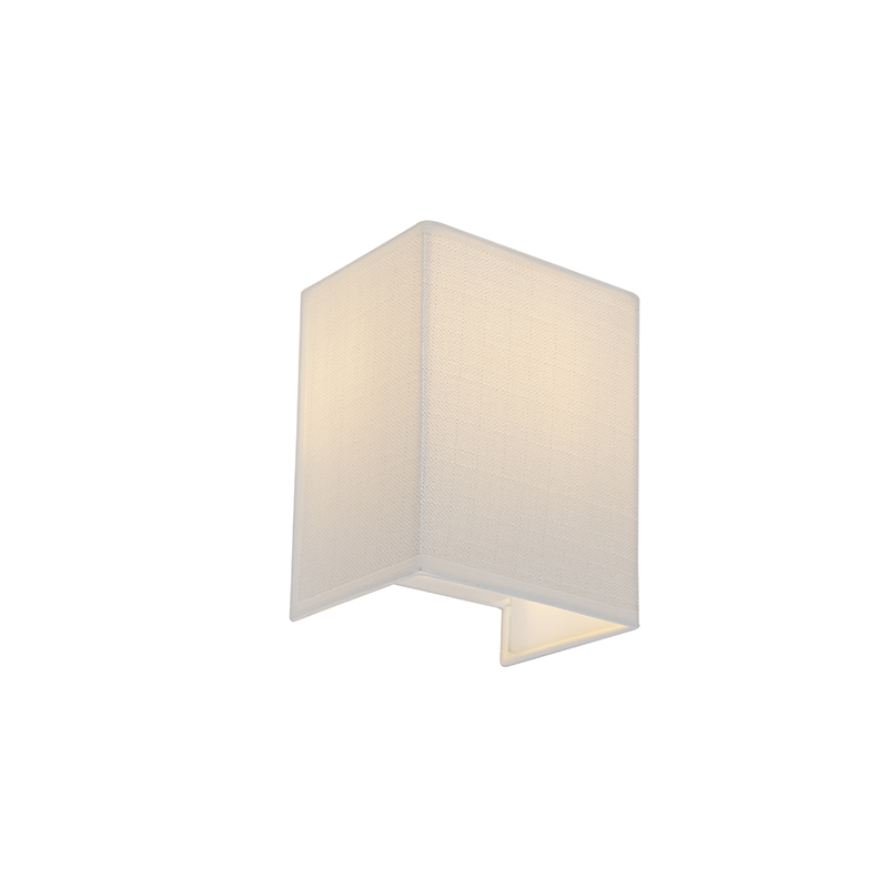 Moderní nástěnná lampa juta bílá - Vete