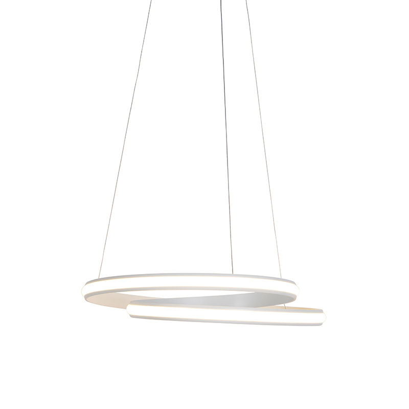 Moderní závěsná lampa bílá 55cm včetně LED 3 stupňové stmívatelné - Rowan
