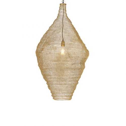 Orientální závěsná lampa zlatá 60 cm - Nidum L.