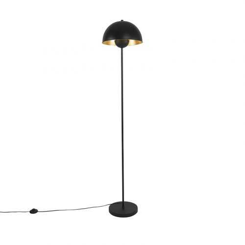 Průmyslová stojací lampa černá se zlatem 160 cm - Magnax