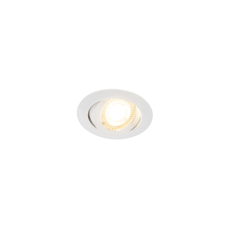 Sada 5 zapuštěných bodových světel bílá včetně LED 3stupňového stmívatelného - Mio