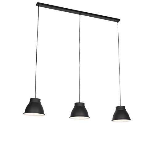 Skandinávská závěsná lampa černá s bílými 3 světly - Ron