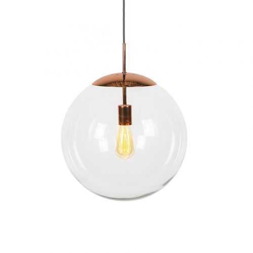 Skandinávská závěsná lampa měděná s čirým sklem - Ball 40
