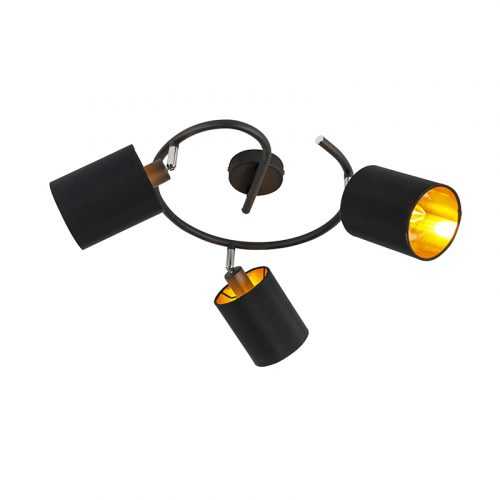 Smart plafondlamp zwart incl. 3 wifi B35 - Lofty