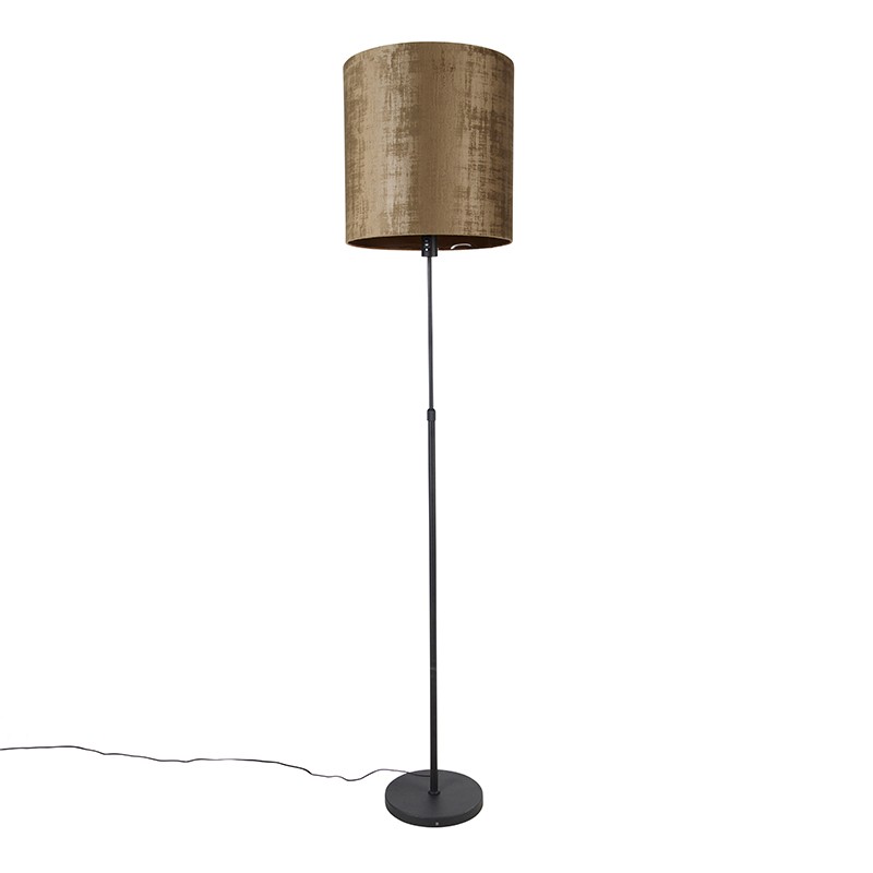 Stojací lampa černá odstín hnědá 40 cm nastavitelná - Parte