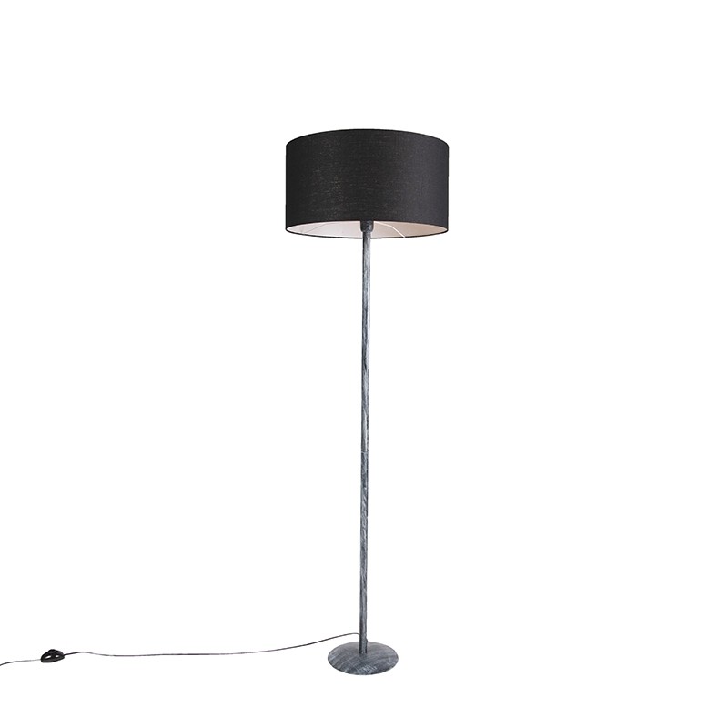 Stojací lampa šedá s černým odstínem 50 cm - Simplo