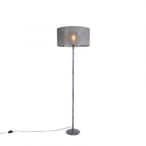 Stojací lampa šedá se šedým odstínem 50 cm - Simplo