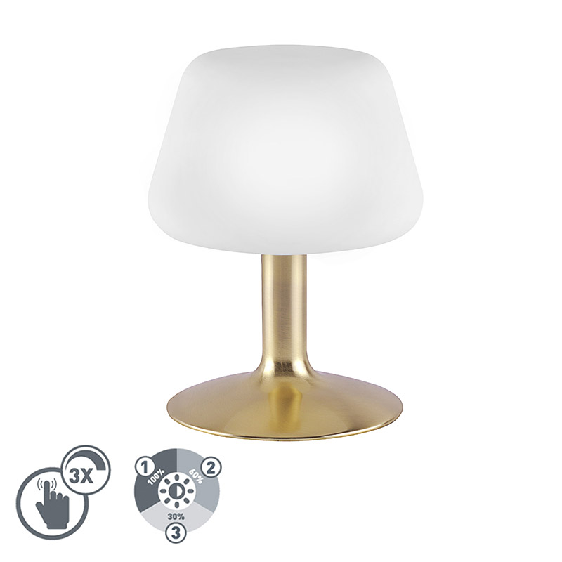 Stolní lampa zlatá s 3stupňovým dotykovým stmívačem vč. LED - Tilly