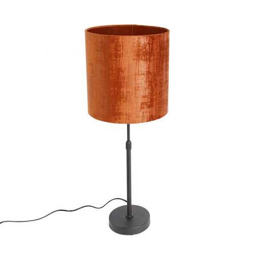 Tafellamp zwart met kap rood 25 cm verstelbaar - Parte