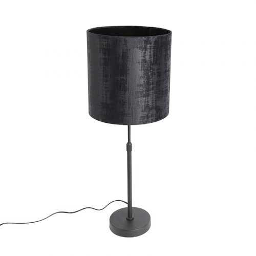 Tafellamp zwart met kap zwart 25 cm verstelbaar - Parte