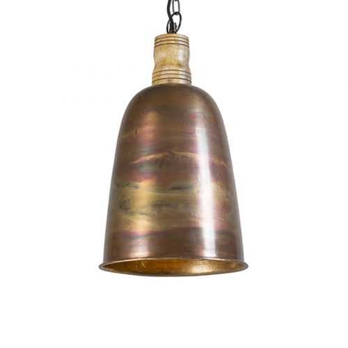 Vintage závěsná lampa měď se zlatem - Burn 1