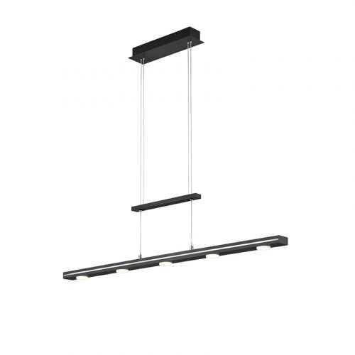 Závěsná lampa černá včetně LED s dotykovým stmívačem 5 světel - Sanne