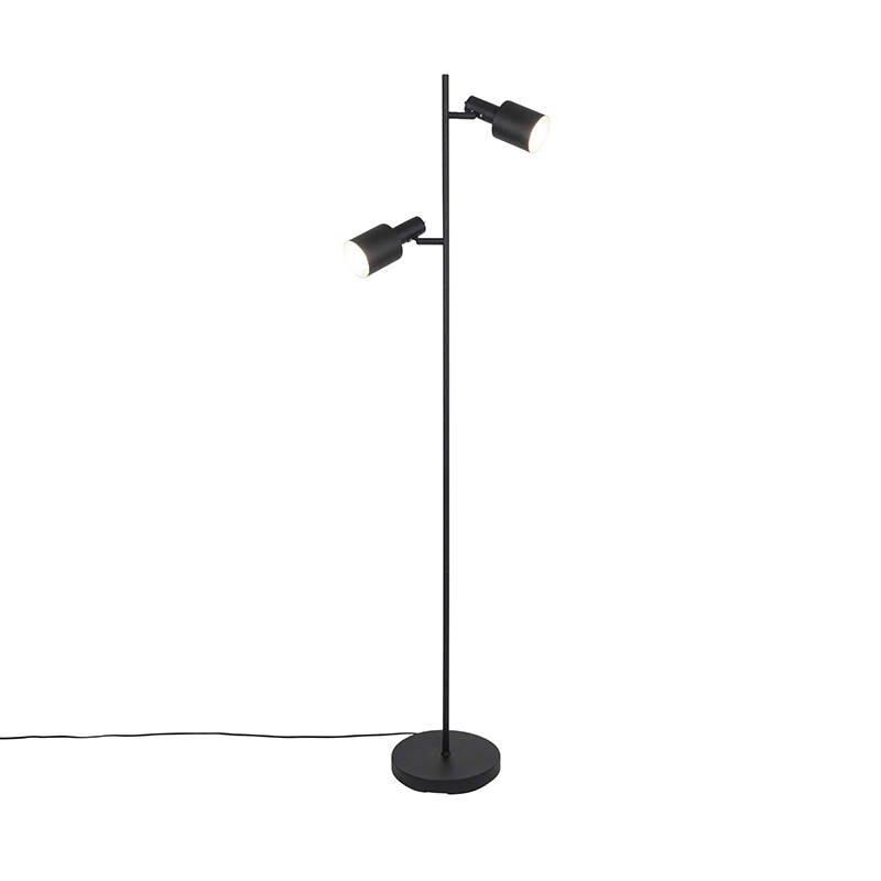 Moderní stojací lampa černá 2-světlo - Lynn