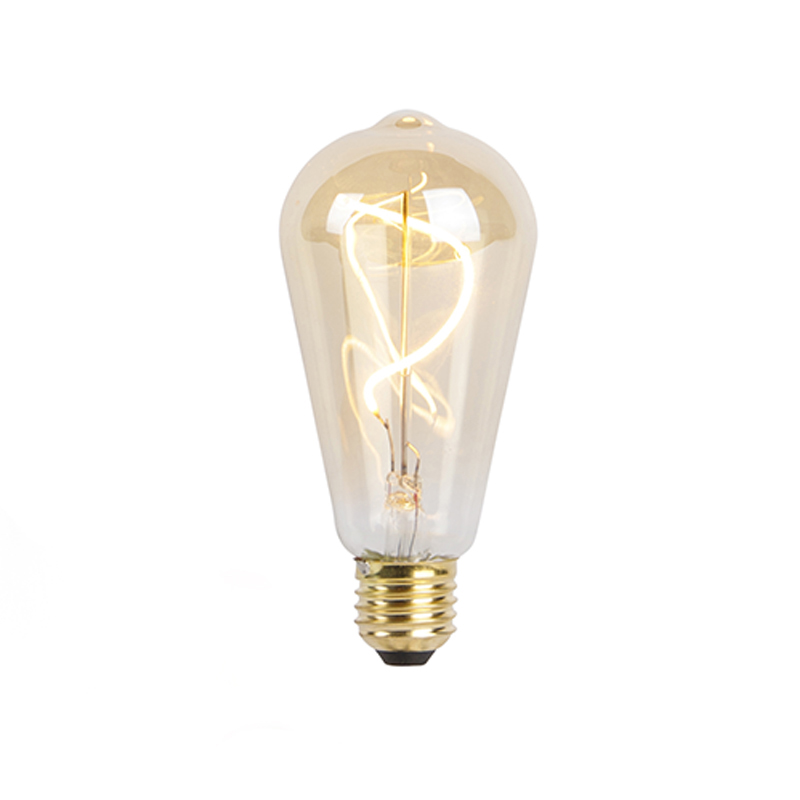 E27 dimbare LED spiraal filament lamp ST64 goldline 200lm 2100K