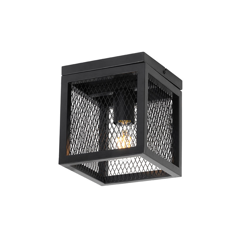 Industriële plafondlamp zwart - Cage Mesh