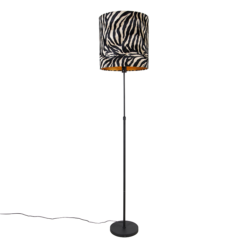 Stojací lampa černý odstín zebra design 40 cm nastavitelný - Parte