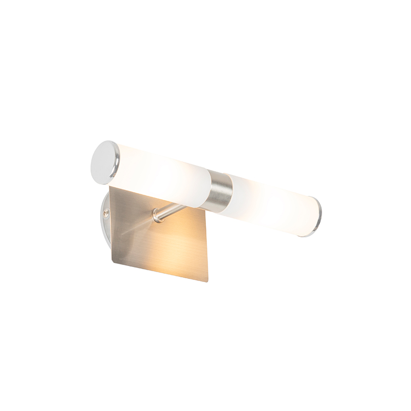 Moderne wandlamp staal IP44 2-lichts - Bath