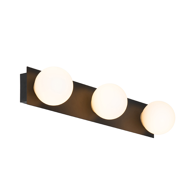 Moderne wandlamp zwart IP44 3-lichts - Cederic