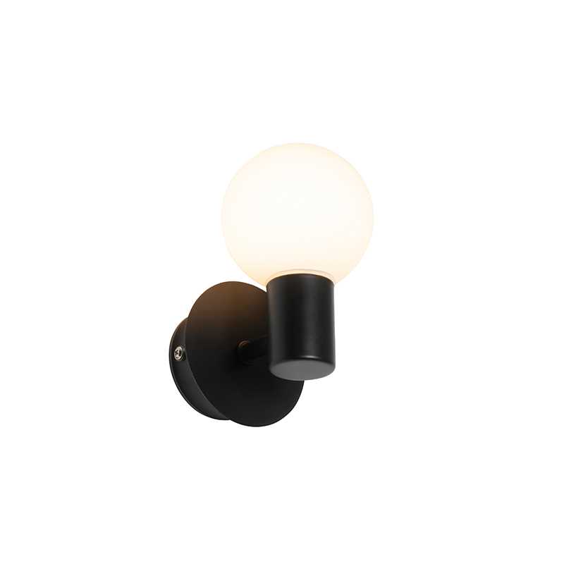 Moderne wandlamp zwart IP44 - Cederic Up