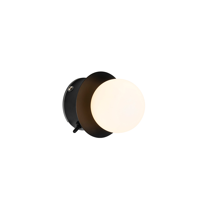 Moderne wandlamp zwart IP44 - Cederic