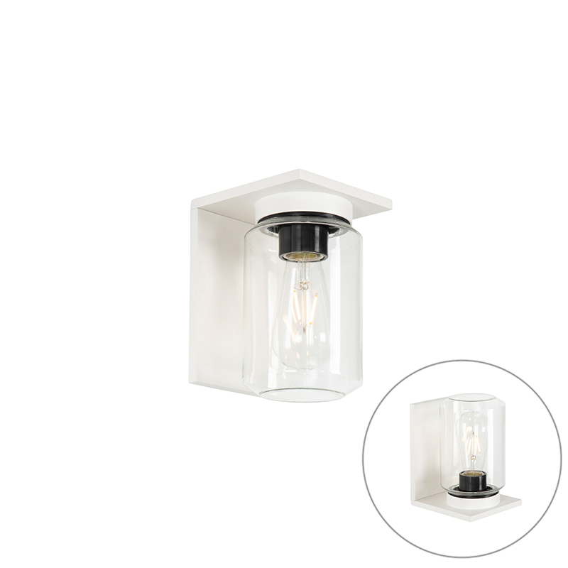 Moderní nástěnná lampa bílá IP54 - Marshall