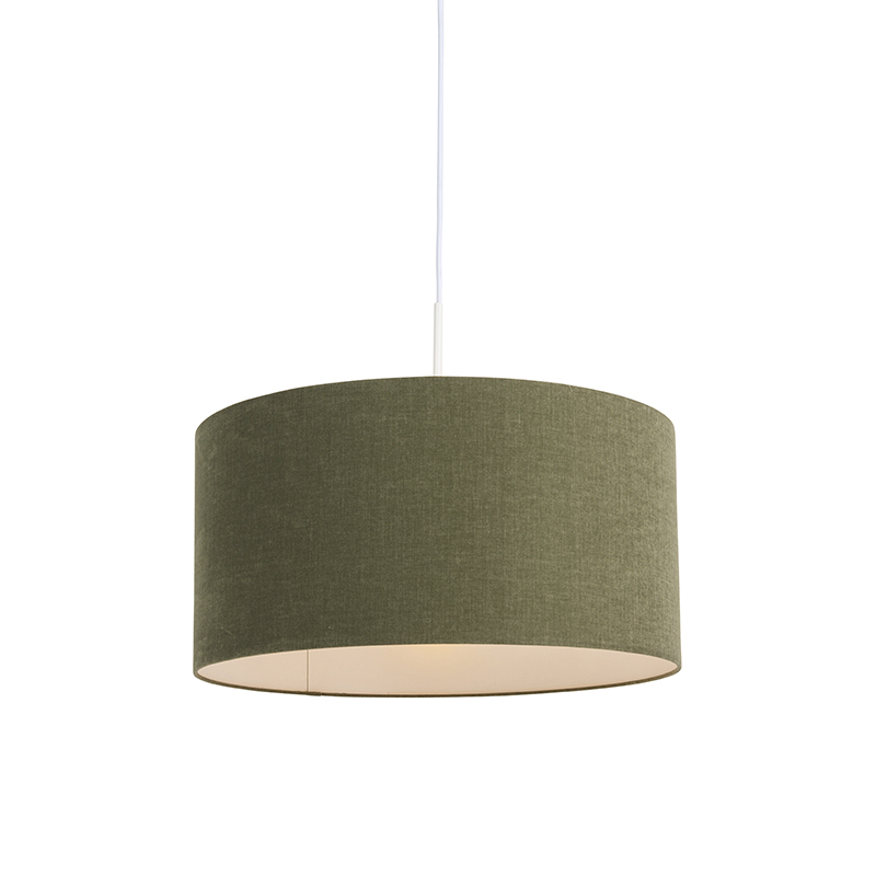 Závěsná lampa bílá se zeleným odstínem 50 cm - Combi 1