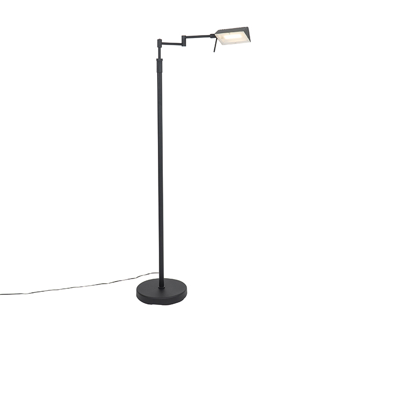 Designová stojací lampa černá včetně LED s dotykovým stmívačem - Notia