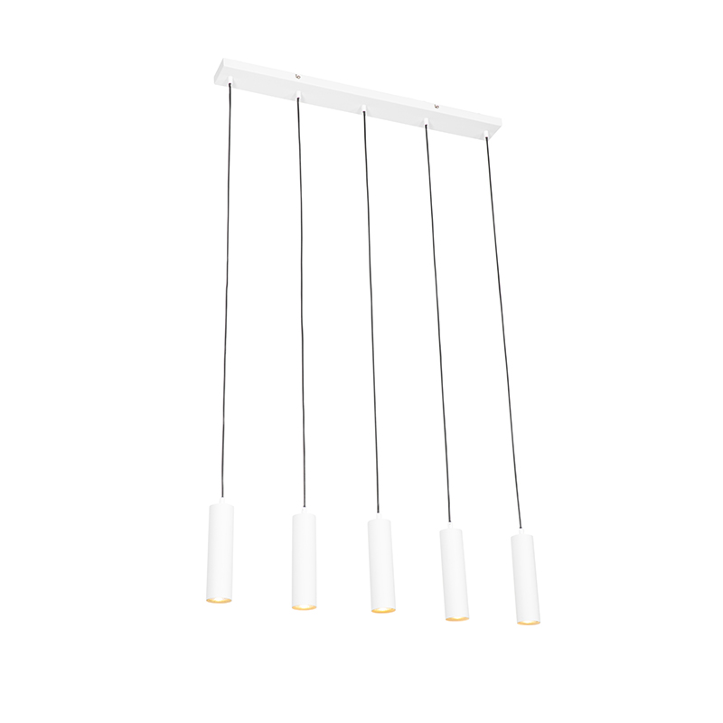 Moderní závěsná lampa bílá 5světelná - Jeana