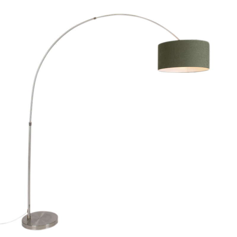 Oblouková lampa ocelová mechová zelená stínítko 50/50/25 - XXL