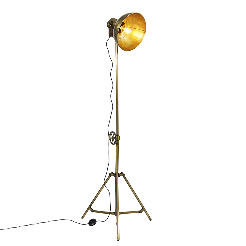 Průmyslová stojací lampa stativ bronzová - Mangoes
