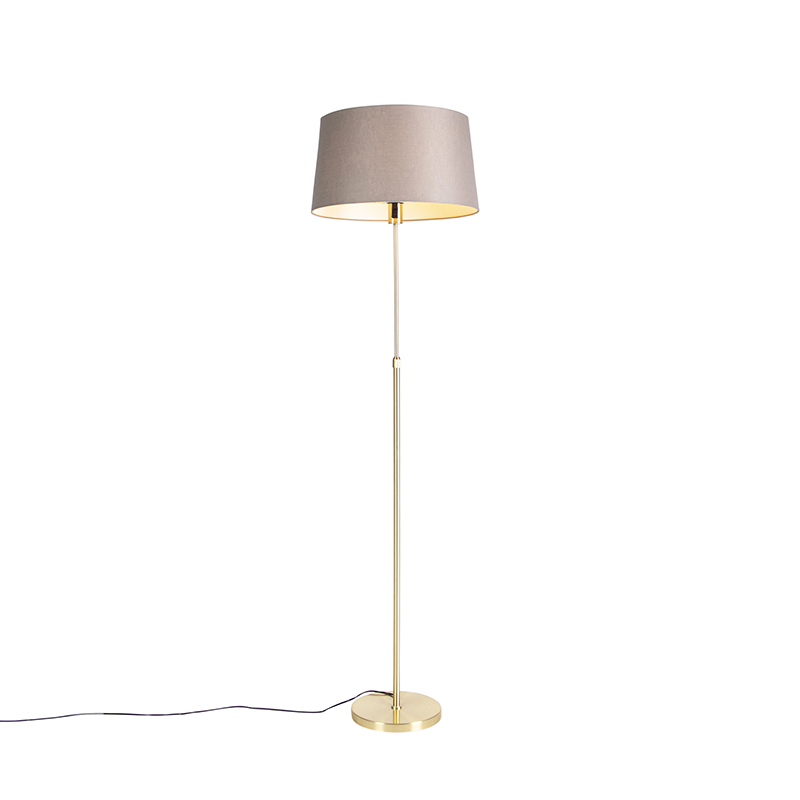 Stojací lampa zlatá / mosazná s odstínem lnu taupe 45 cm - Parte