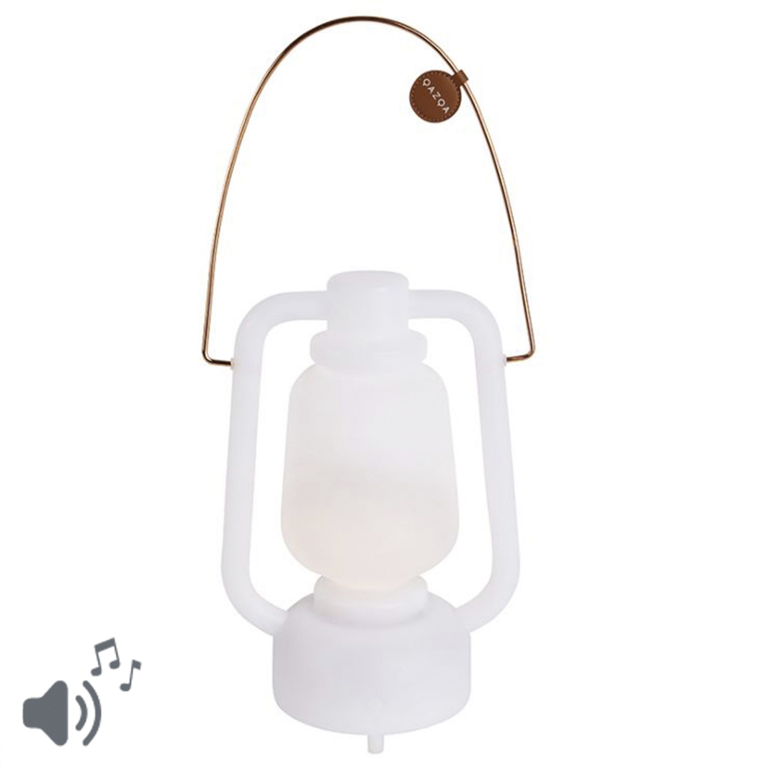 Stolní lampa bílá IP44 vč. Bluetooth reproduktoru - Storm Music