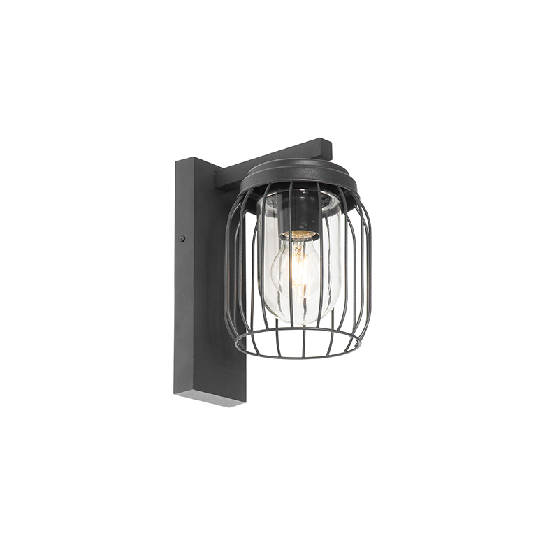 Moderne buiten wandlamp zwart IP44 - Luc