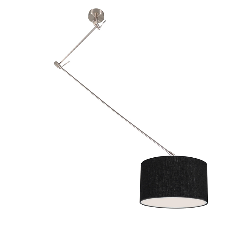 Závěsná lampa ocelová se stínidlem 35 cm nastavitelná černá - Blitz I.