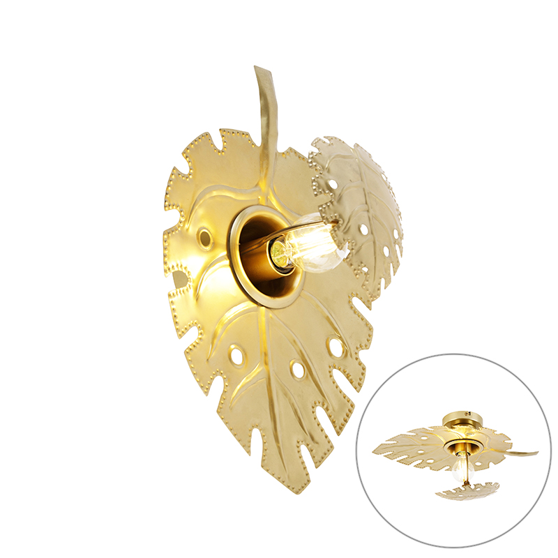 Design wandlamp antiek goud - Carballo