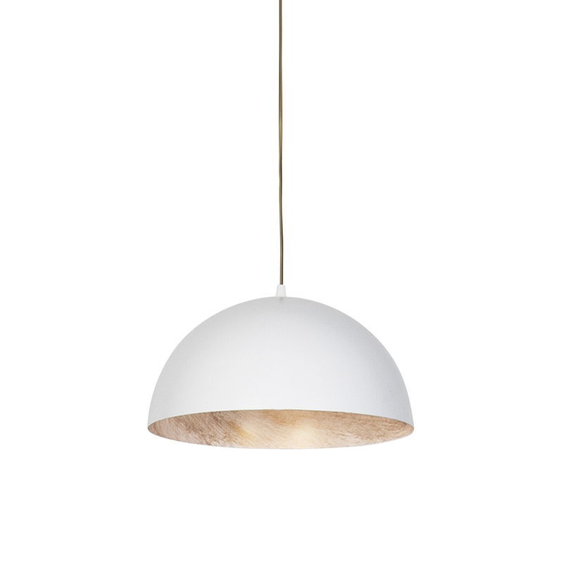 Industriële hanglamp wit met goud 35 cm - Magna Eco