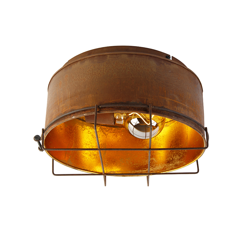 Industriële plafondlamp roestbruin 35 cm - Barril