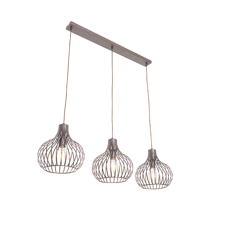 Moderne hanglamp bruin 3-lichts - Frances