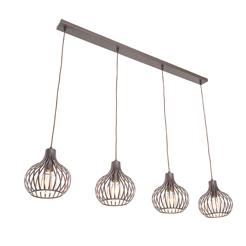 Moderne hanglamp bruin 4-lichts - Frances