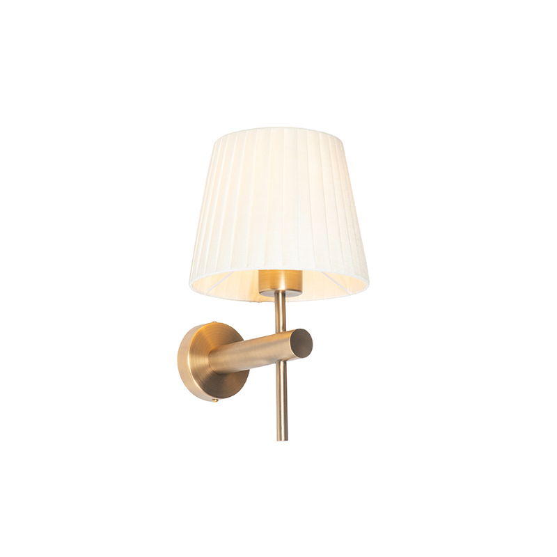 Moderne wandlamp wit met brons - Pluk