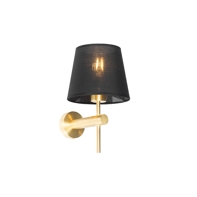 Moderne wandlamp zwart met staal - Pluk