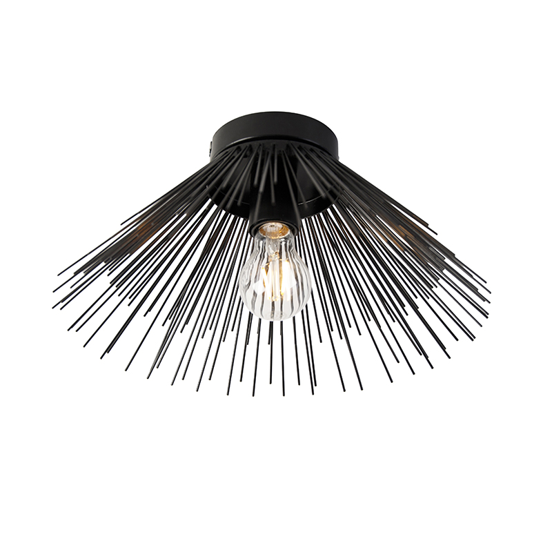 Art Deco plafondlamp zwart - Broom