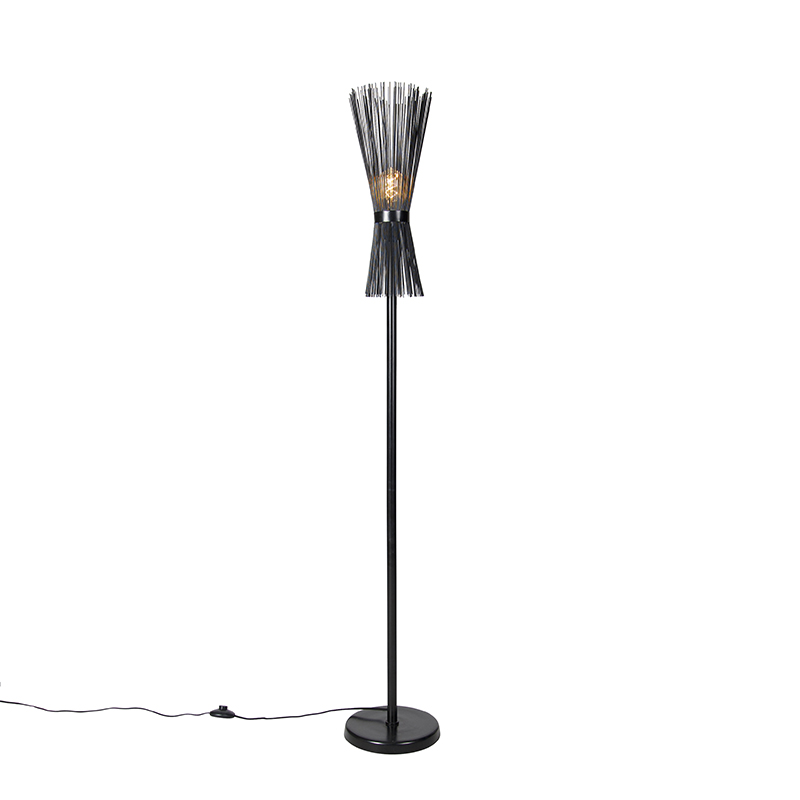 Art Deco vloerlamp zwart - Broom
